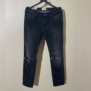 Acne Black Ripped Skinny Jeans